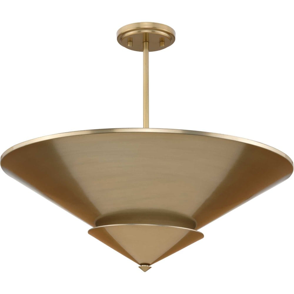 Progress Lighting Pinellas 4-Light Close-to-Ceiling Softgold Steel Fixture with White Plaster Shade