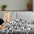 thumbnail image 3 of Abstract Soft Flannel Fleece Blanket, Hand Drawn Circular Doodle Lines Dots Swirls Pattern Monochrome Simplistic Design, Cozy Plush for Indoor and Outdoor Use, 60" x 80", Black White, by Ambesonne, 3 of 5
