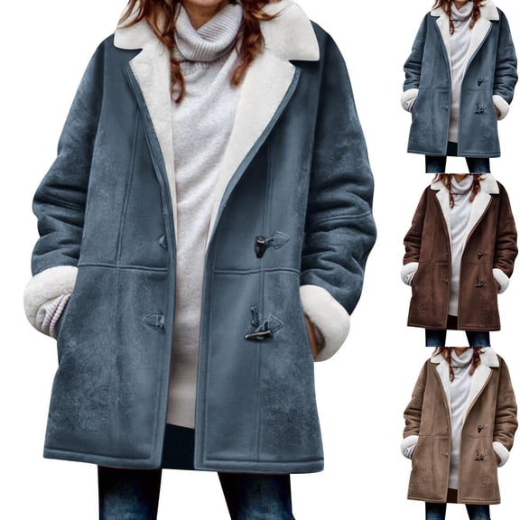 Hueook Jackets for Women Trendy Women Warm Quilted Jackets for Women Long Sleeve Floral Soild Puffer Jacket Coats with Pockets Coffee 3X