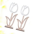 thumbnail image 6 of landege 2Pcs Table Decoration Wooden Tulip Centerpiece Flower Table Sign Flower Figurines Tabletopper Desktop Ornaments for Party Favor, 6 of 10
