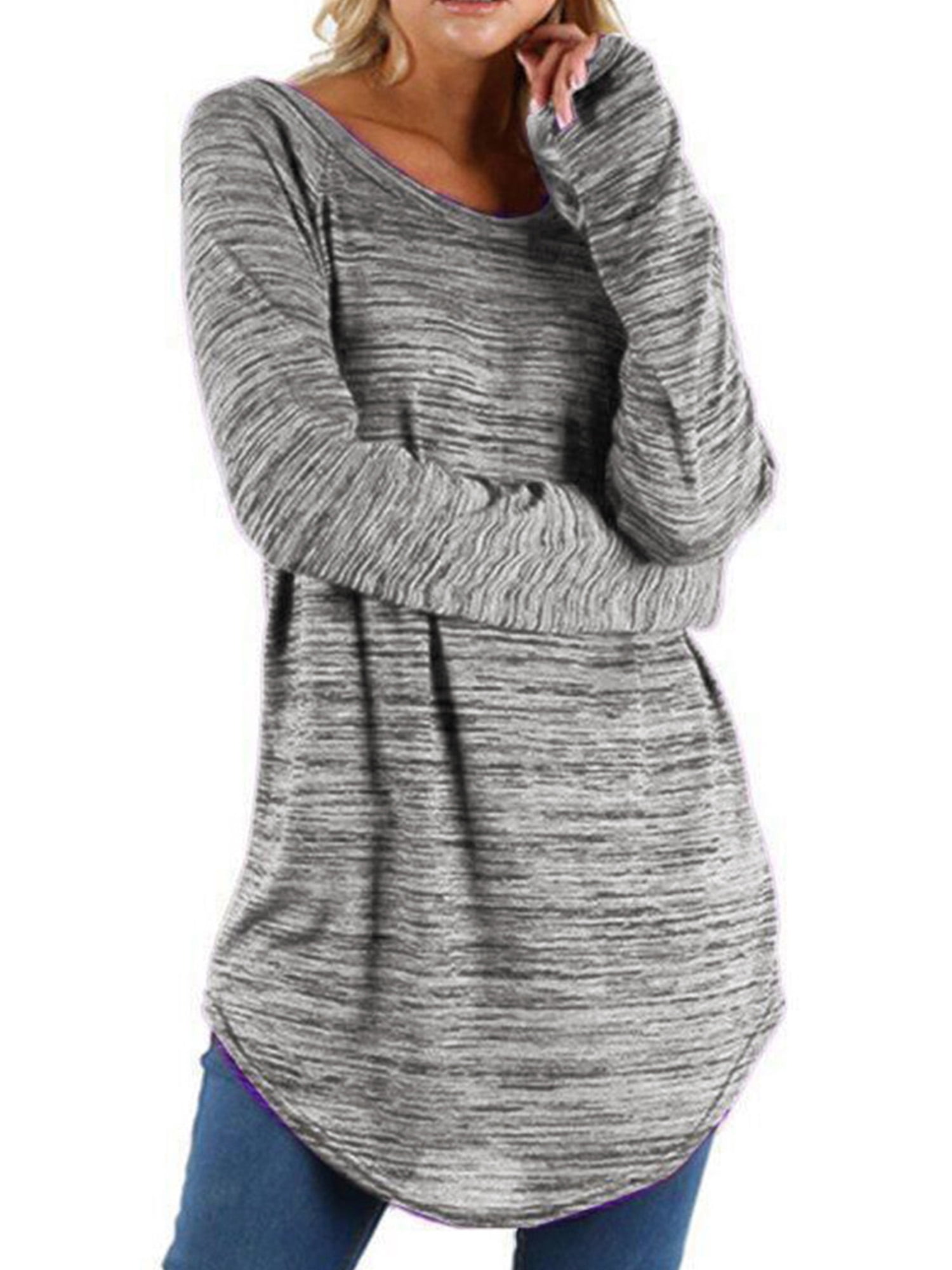 Casual Long Sleeve Tunic Tops 