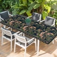thumbnail image 2 of Black Flowers Table Cloths for 8 Foot Rectangle Tables, Spring Floral Elegant Pastoral Vintage Patio Waterproof Elastic Fitted Tablecloths, Washable Rectangular Table Cover for Camping, 2 of 8