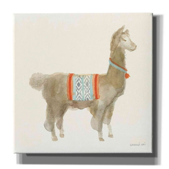 Epic Graffiti 'Festive Llama III' by Danhui Nai, Canvas Wall Art, 37"x37"