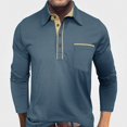 thumbnail image 2 of WAVSUF Men's Knitted Cotton Tee Turn Down Collar Loose Fit Long Sleeve Fall Casual Daily Shirts 3XL, 2 of 6