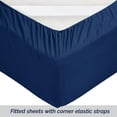 thumbnail image 3 of Elegant Comfort 1500 Premium Hotel Quality 1-Piece Fitted Sheet, All Around Elastic, Deep Pocket, Softest Quality Microfiber - Twin Navy Blue, 3 of 5