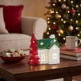 thumbnail image 4 of Christmas Snow House Ceramic Decor, Lighted Green Roof Village House with LED and Classic Style, Ornament for Home, Mantel, Tabletop, Holiday, Party, Seasonal, Gift, Display, Multicolor A, 4 of 6