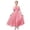 Pink, variant on ZHOGXU Kids Elegant Solid Color Dresses For Girls Flutter Sleeve Halter Neck Ruffled Formal Gown Birthday Party Outfit
