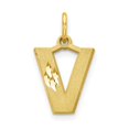 thumbnail image 1 of Diamond2Deal 10K Yellow Gold Solid Letter V Initial Charm Pendant for Women, 1 of 5