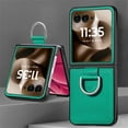 thumbnail image 7 of Dteck for Motorola Razr Ultra 2025 Case with Ring, Luxury Premium PU Leather Protective Phone Case Full Coverage Bling Diamond Ring Case for Motorola Moto Razr 60 Ultra 2025, Green, 7 of 7