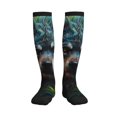 Compression Socks for Women and Men Circulation Realistic Style Green