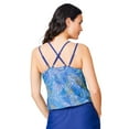 thumbnail image 4 of Free Country Women's Double Strap Cut Out Blouson Tankini Top Marine Fresco XL, 4 of 4