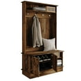 thumbnail image 4 of Castle Place Modern Hall Tree with Storage Cabinet, Walnut, 4 of 11