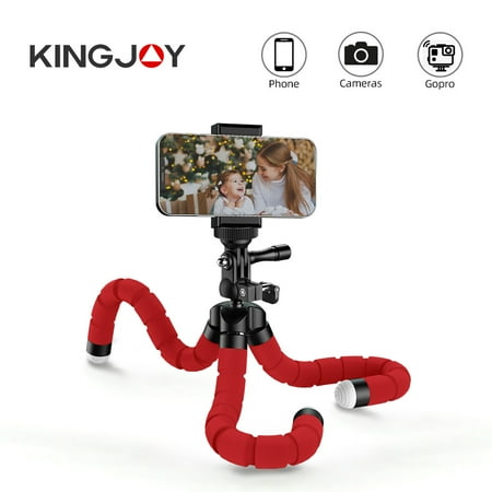 KINGJOY Flexible Tripod Mini Octopus Tripe Mobile Phone Holder with 1/4" Clip