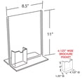 thumbnail image 2 of Clear Acrylic Double Sided T-Shape Sign Holder Frame with Attached Brochure Holder Pocket, Frame Size: 8.5"W x 11"H, 10-Pack, 2 of 2