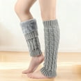 thumbnail image 2 of Bibifish Womens Socks Elegant Knitted Leg Warmers Comfy With Reinforced Toe And Wide Lacy Band Soft Winter Warm Knit Length Socks, 2 of 7