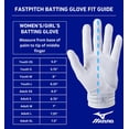 thumbnail image 3 of Guantes de bateo acolchados Mizuno Finch para softball juvenil, blancos, talla pequeña, 3 of 3