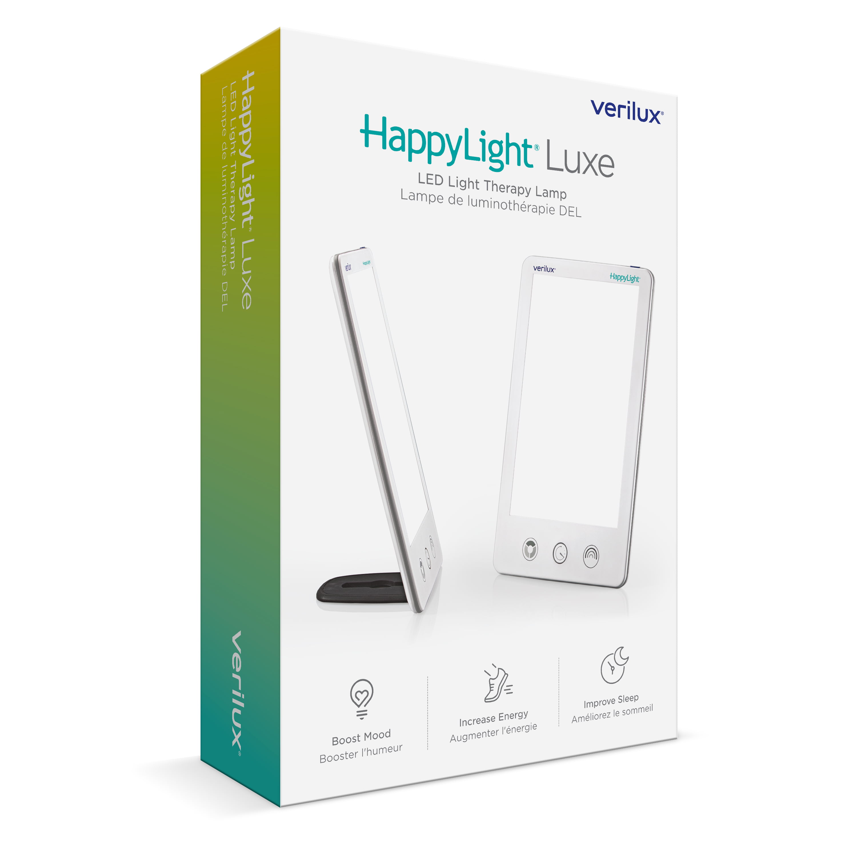 Verilux HappyLight® VT43 Luxe 10,000 Lux LED Bright White Light Therapy with Adjustable Brightness, Color, and Countdown Timer, 53 sq. in. Lens Size - Walmart.com
