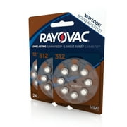 Rayovac Size 312 Hearing Aid Batteries, 24-Pack L312ZA-24ZMB
