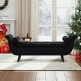 thumbnail image 3 of Storage  for Bedroom, 65" End of Bed  King Size,  Velvet Tufted Upholstered Window  Indoor, Foot of Bed Storage Ottoman Long Seating with Arm for Living Room Entryway, Black, 3 of 8