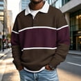 thumbnail image 6 of Enjoytime Striped Long Sleeve Work Shirts for Men Collared Button Knit Fall Winter Fashion Business Casual Shirt, 6 of 8