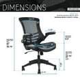 thumbnail image 4 of Techni Mobili Stylish Mid-Back Mesh Office Chair with Adjustable Arms, Black RTA-8070-BK, 4 of 10