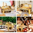 thumbnail image 2 of ROVSUN 9QT Roll Top Chafing Dish Buffet Set,Rectangular Stainless Steel Buffet Warmer Chafers and Buffet Warmers Sets with Thick Frame for Catering Events Parties Weddings Dinners,Gold, 2 of 8