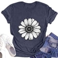 thumbnail image 3 of NAMTYQX Womens Casual Tops Muster Loose Fit Graphic Fashion Crewneck Light Short Sleeve Soft Oversized Tops for Women Trendy Navy Size 5XL, 3 of 5