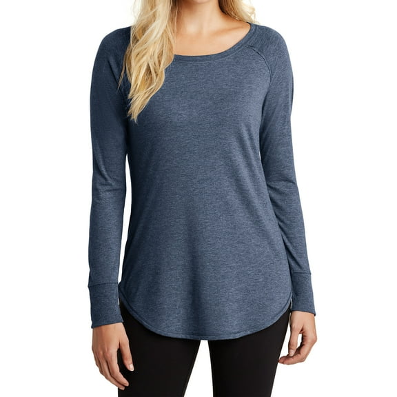 Mafoose Women's Perfect Tri Long Sleeve Tunic Navy Frost X-Large