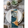 thumbnail image 3 of Hokiten Kitchen Dinner Napkins Set of 4 Turquoise Orange Cloth Napkins Reusable Washable Table Napkins for Weddings Cocktail Parties Holiday Table Decor 20x20 Inch, 3 of 8