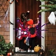 thumbnail image 4 of 2 Set Giant Halloween Spider Decorations - 5ft & 4ft - Purple LED Lights - Funny Prank Kit - Spooky Yard Decor, 4 of 7