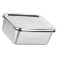 thumbnail image 3 of Contenedor de acero inoxidable para almacenar alimentos con tapa para organizar la cocina, recipientes herméticos para preparar alimentos, contenedor portátil para organizar el refrigerador, 3 of 8