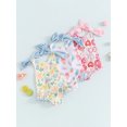 thumbnail image 4 of Aojekbee Little Girls Summer Swimwear Sleeveless Donut/Ice Cream/Floral Print Ruffle Bathing Suit, 4 of 10