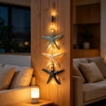 thumbnail image 4 of BESEW7 Mediterranean Wall Art with Rope, Coastal Style 3 Wooden Fish Hanging Ornament with Light for Living Room Kitchen Bathroom Cafe, 4 of 9