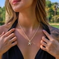 thumbnail image 2 of Silver Necklace for Women 14K Silver Plated Dainty Star of David Butterfly Sun Lotus Flower Bead Necklace Simple Jewelry Everyday, 2 of 10