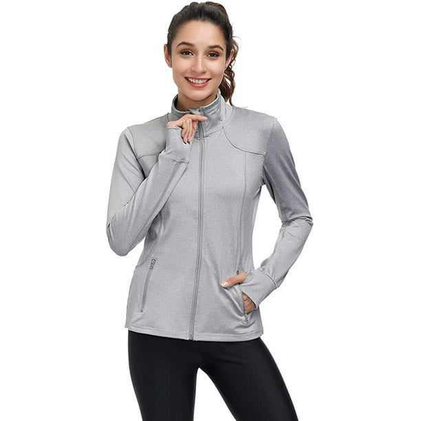 Women's Lightweight Full Zip Active Wear Workout Yoga Track Jackets Athletic  Running Jacket Top 