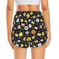 thumbnail image 4 of Vsdgher Flower Butterfly Print Women's Running Double Layer Shorts High Waisted with Pockets Elastic Yoga Workout Athletic Gym Sports, 4 of 8