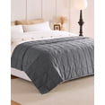 thumbnail image 4 of Sivio Weighted Blanket for Adults 48"x72" 15 lbs, Soft Breathable Heavy Bed Blankets for All Season Use, Suitable for Beds, Couch and Chair, Supports Deep Sleep, Dark Gray, 4 of 10