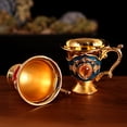 thumbnail image 4 of Farfi Beautiful Retro Teacup Style Zinc Alloy Exquisite Rhinestone Teacup Decor for Home (Silver Blue), 4 of 13