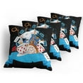 thumbnail image 5 of Ambesonne Cartoon Throw Pillow Cover 4 Pack, Wonderland Tale, 24", Multicolor, 5 of 7