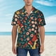 thumbnail image 2 of Balery Berries and Flowers Camisas hawaianas de manga corta para hombre, camisas playeras de corte holgado, camisas de vacaciones con botones,Medium, 2 of 7