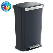 iTouchless SoftStep 13.2 Gal Kitchen Trash Can with Odor Filter, Dent-Proof Black Plastic