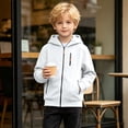 thumbnail image 3 of LIaqionyy Boys Cargo Hoodie Jackets Full Zip Long Sleeve Sweatshirt Activewear Fall Winter Outwear with Pockets, 3 of 8