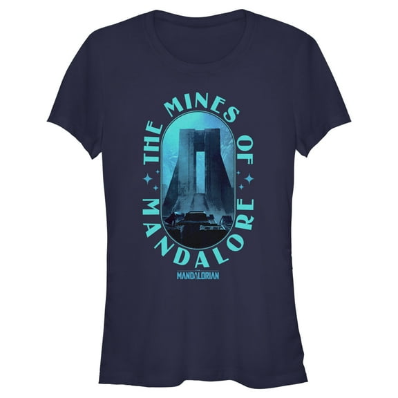 Junior's Star Wars: The Mandalorian The Mines of Mandalore Graphic Tee Navy Blue Medium