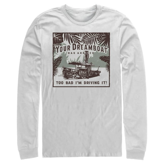 Men's Jungle Cruise Your Dreamboat Has Arrived  Long Sleeve Shirt White 2X Large