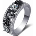thumbnail image 2 of Retro Vintage Stainlless Steel Black Gold Plated Gothic Skull Hallloween Biker Ring, 2 of 2