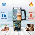 thumbnail image 4 of 40oz Tropical Pineapple Pattern Stainless Steel Flip Straw Tumbler Spill Proof Travel Cup Double Wall Vacuum Insulated Coffee Mug with Top Handle, 4 of 6