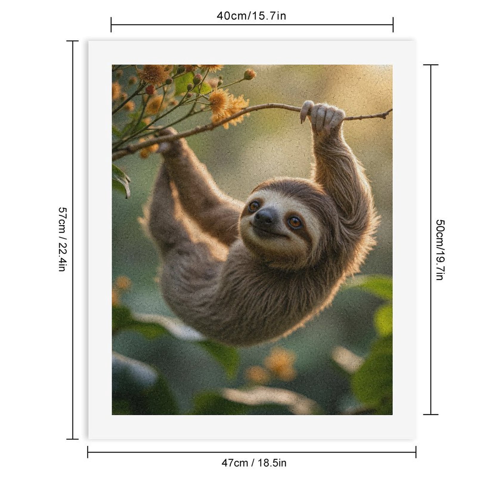 Paint by Numbers Kit for Adults, Hanging Sloth In Sunlit Tree Paint by Numbers, Easy Paint by Numbers Kit for Adults Beginner, DIY Adult Paint by Number Kits on Canvas, Home Decor