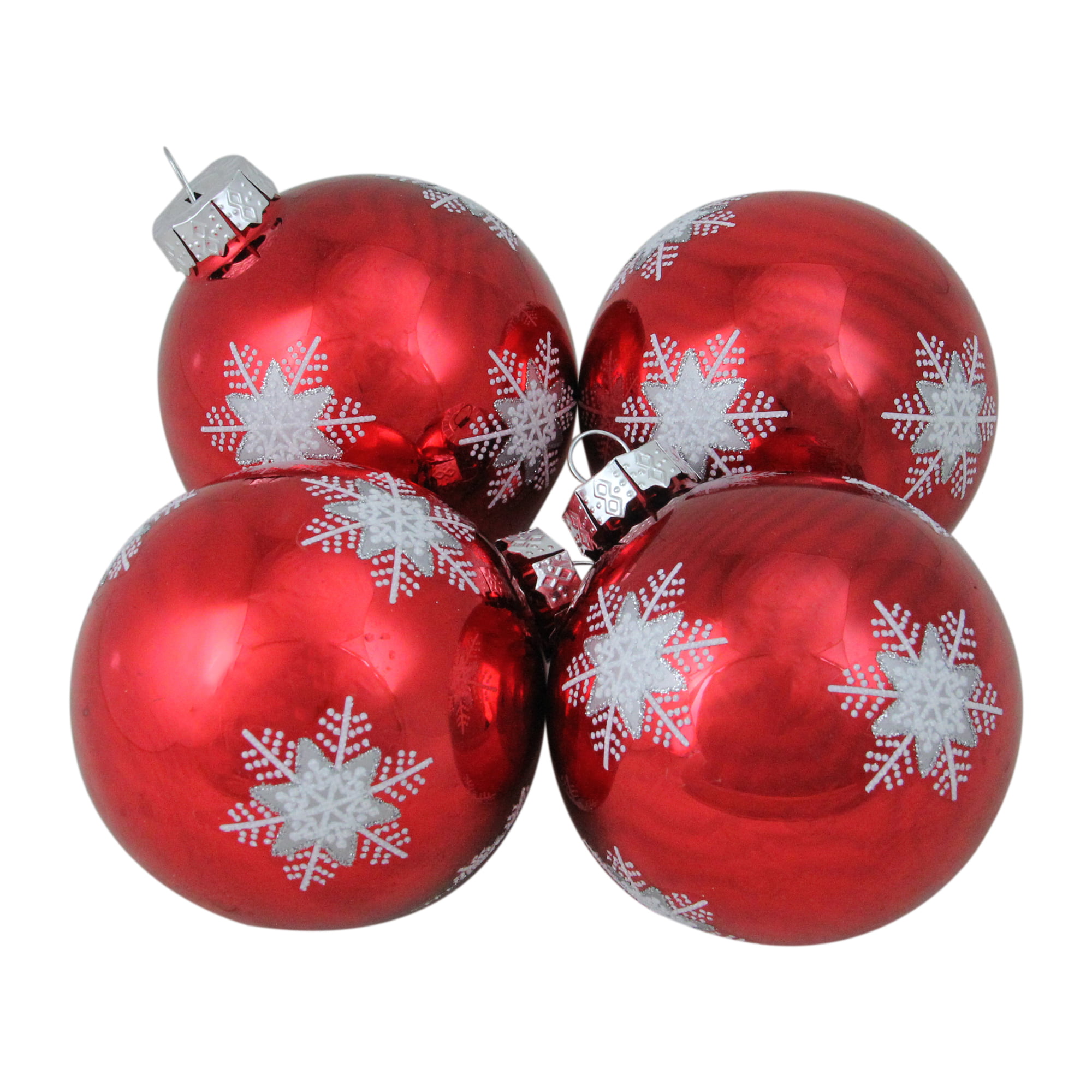 RED WHITE SNOWFLAKE ORNAMENT CHRISTMAS DECORATION 