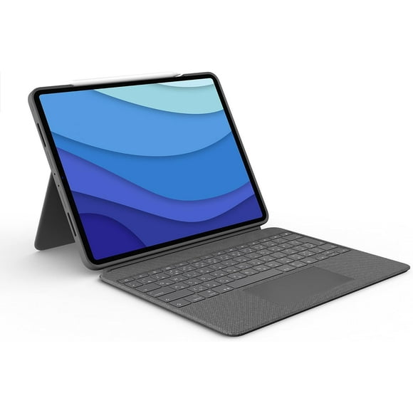 Logitech Combo Touch iPad Pro 12.9-inch (5th, 6th gen - 2021, 2022) Keyboard Case - Detachable, Backlit, Kickstand, Trackpad, Smart Connector - Gray USA Layout (Renewed)