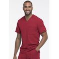 thumbnail image 6 of Dickies Dynamix Scrubs Top for Men V-Neck DK610, XL, Red, 6 of 8